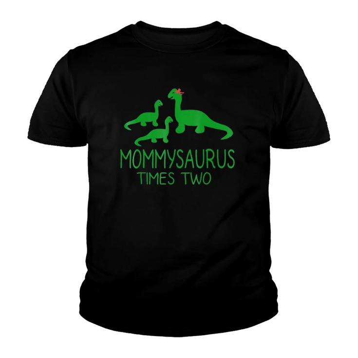 Mommysaurus Fun Mother Mom Baby Kids Dinosaur Twins Youth T-shirt