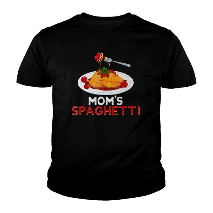 Mom's Spaghetti Food Lover Foodie Loves Pasta Funny Youth T-shirt