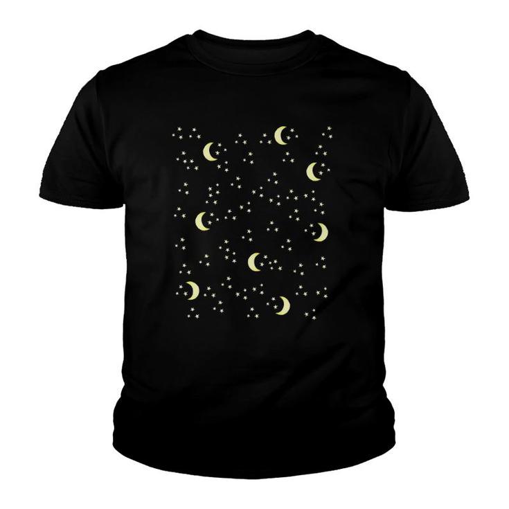 Moon And Stars Night Sky Art Tee S Celestial Youth T-shirt