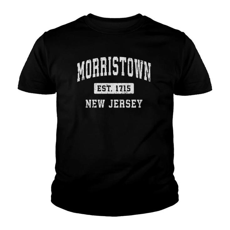 Morristown New Jersey Nj Vintage Established Sports Design Youth T-shirt