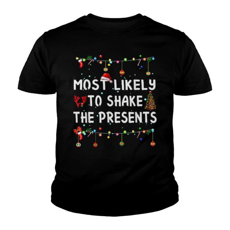 Most Likely To Christmas Matching Family Pajamas Youth T-shirt