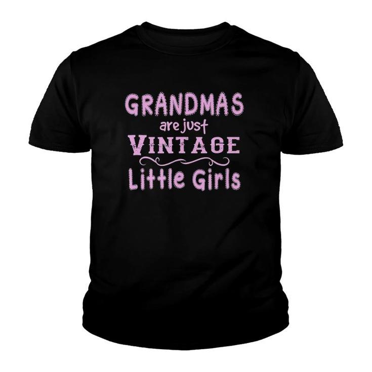 Mother's Day Grandma Vintage Little Girls Youth T-shirt