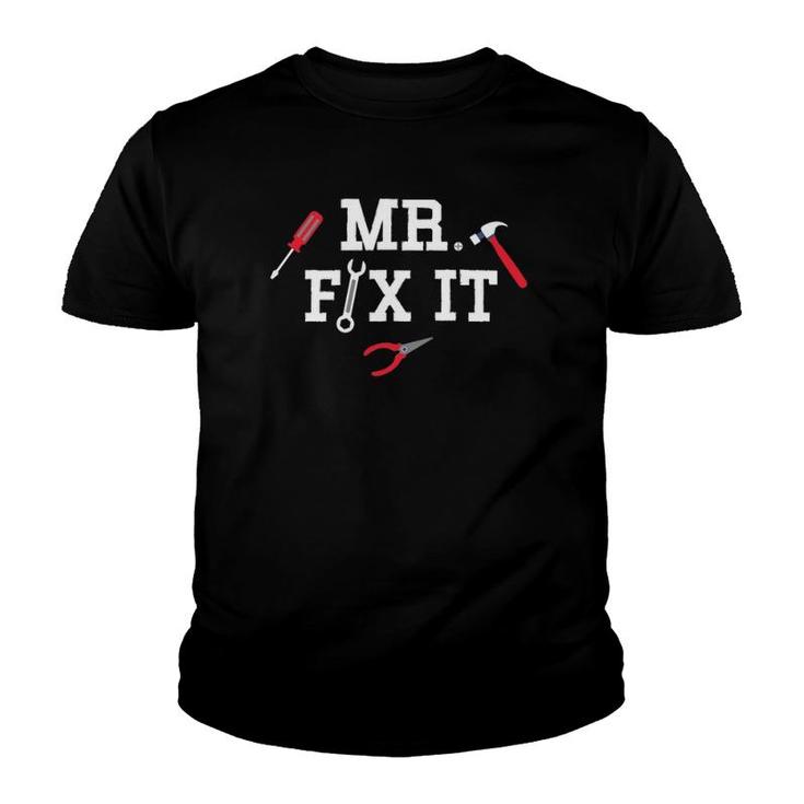 Mr Fix It Father's Day Hand Tools Papa Daddy Youth T-shirt
