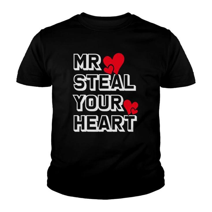 Mr Steal Your Heart Valentine's Day Funny V-Day Youth T-shirt