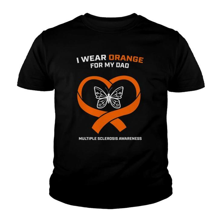 Ms Gifts Butterfly Father Dad Multiple Sclerosis Awareness  Youth T-shirt
