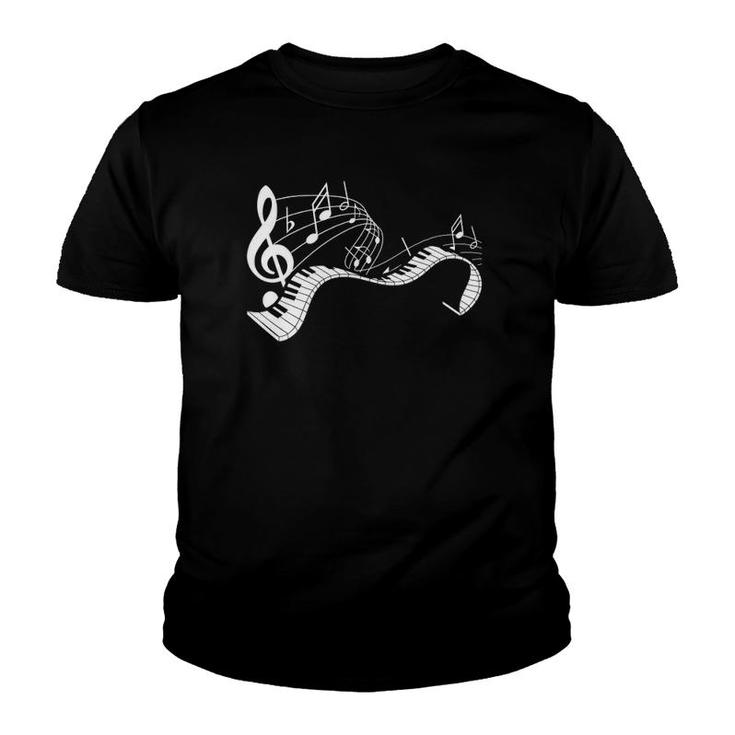 Music Notes Keyboard Pianist Classical Musician Piano Youth T-shirt