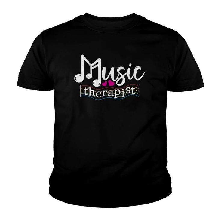 Music Therapist Musical Therapy Funny Music Teacher Youth T-shirt