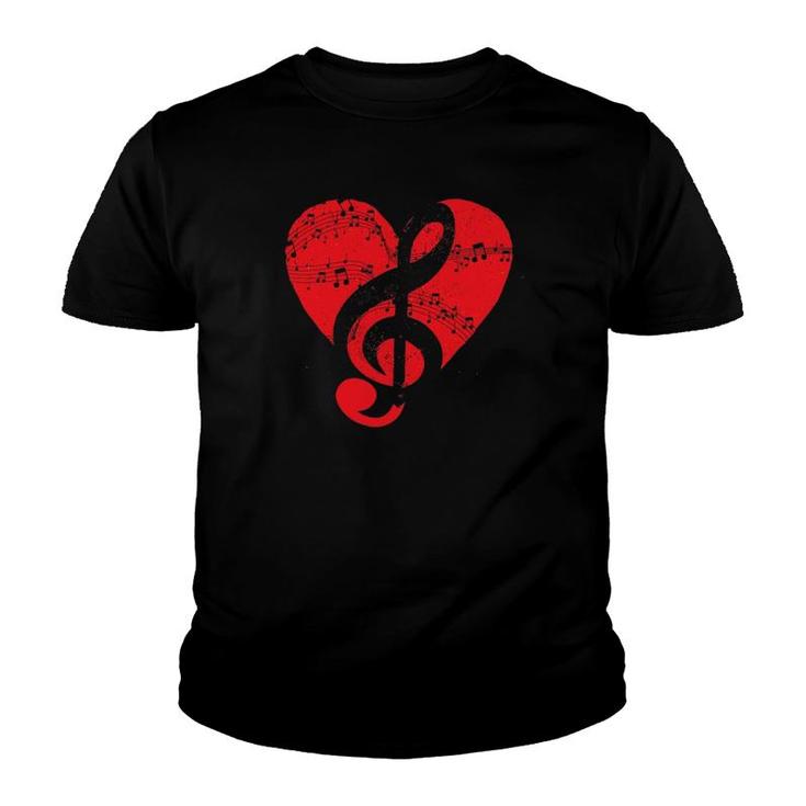 Musician Music Lover Treble Clef Heart Music Notes Music Youth T-shirt