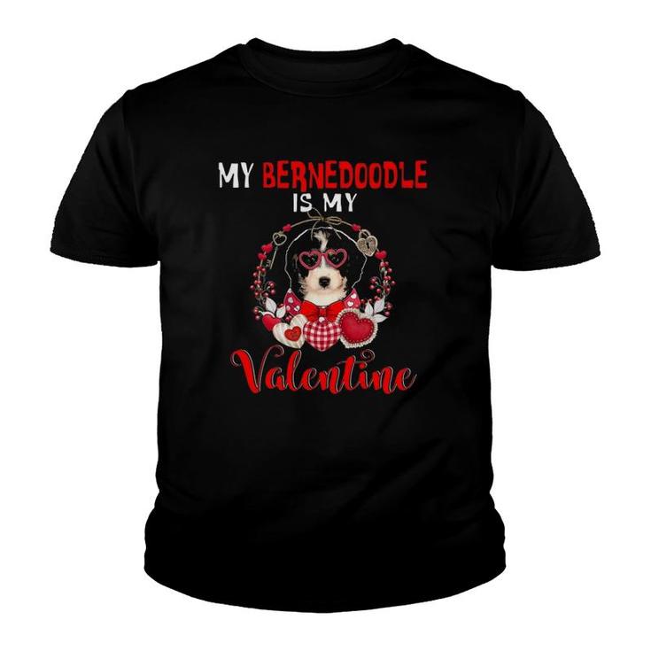 My Bernedoodle Is My Valentine Funny Dog Lover Youth T-shirt