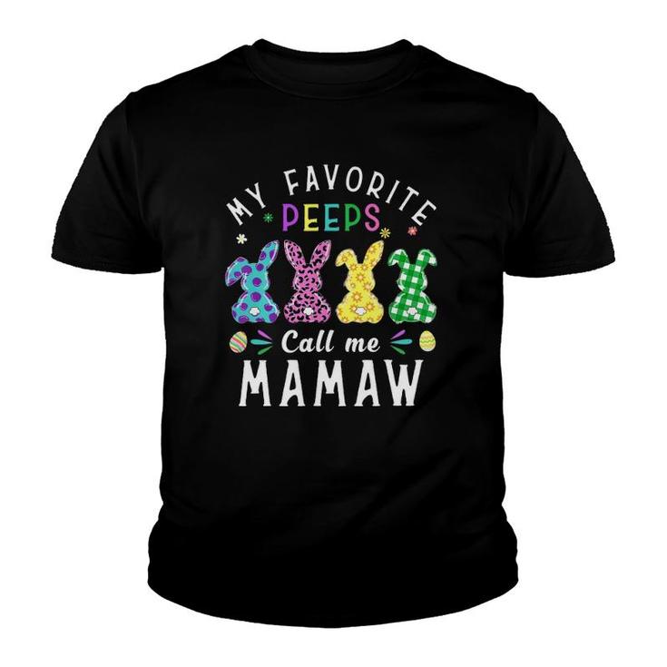 My Favorite Peeps Call Me Mamaw Easter Bunny Egg Leopard Youth T-shirt