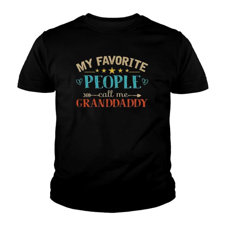 My Favorite People Call Me Granddaddy Retro Style Grandpa Youth T-shirt