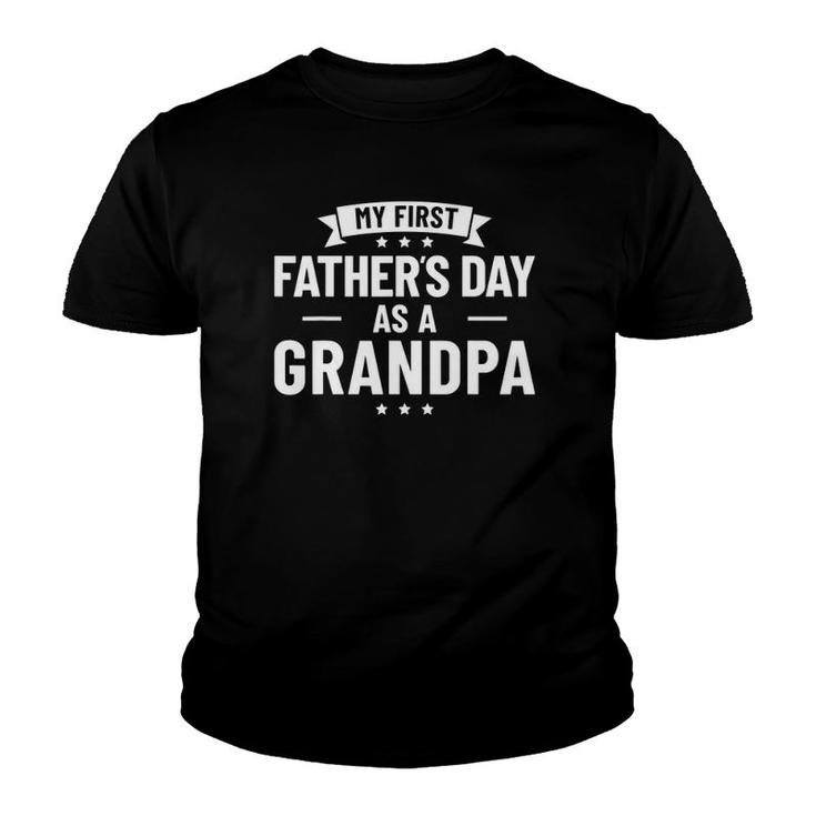 My First Father's Day As A Grandpa Funny New Grandfather Youth T-shirt