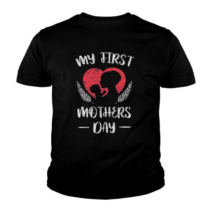 My First Mothers Day New Mommy Wife Official Mom Baby Child Youth T-shirt