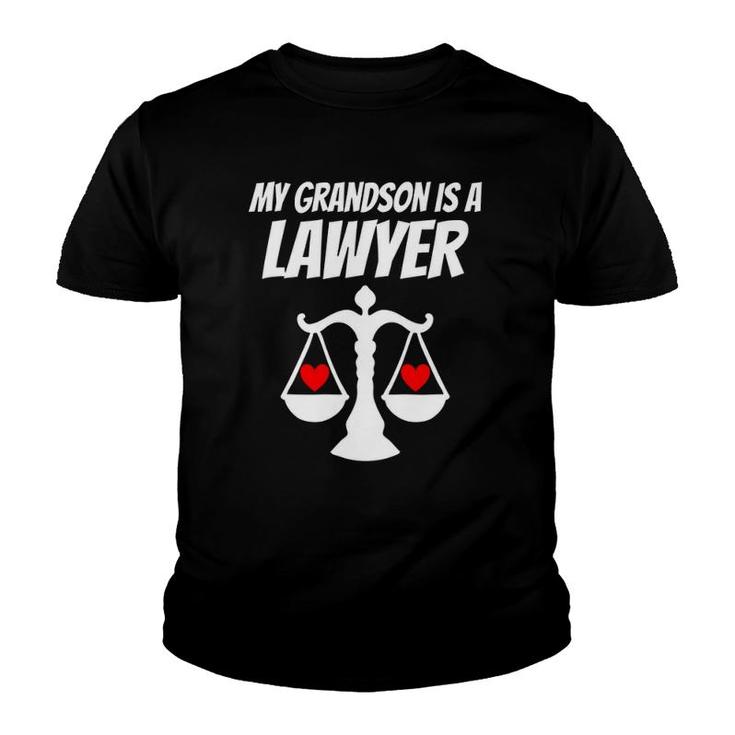My Grandson Is A Lawyer Graduate Law Proud Grandparent Youth T-shirt