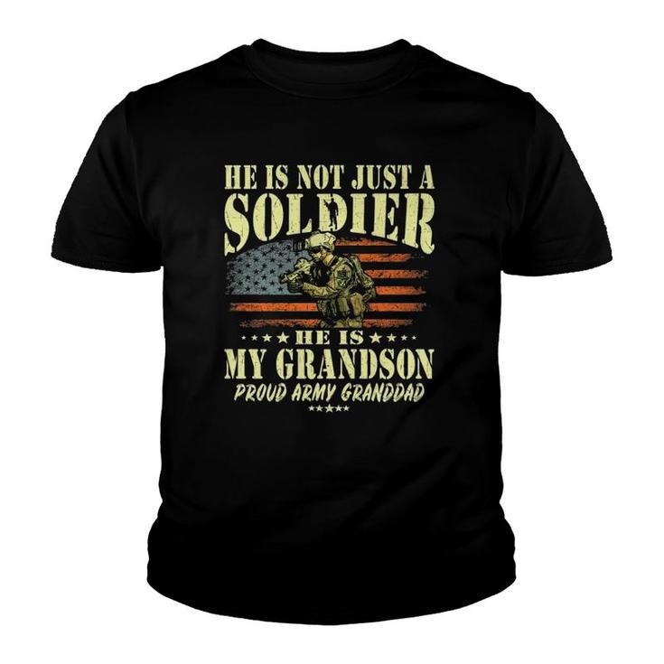 My Grandson Is A Solider - Proud Army Granddad Grandpa Gift Youth T-shirt