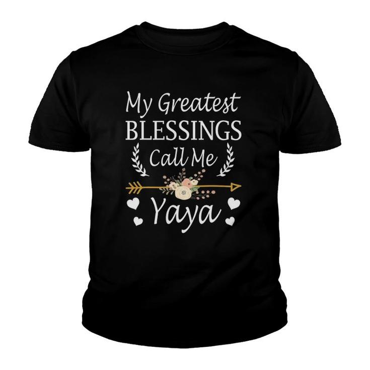 My Greatest Blessings Call Me Yaya  Cute Mother's Day Youth T-shirt