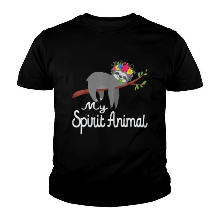 My Spirit Animal Is A Sloth Funny Youth T-shirt