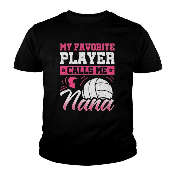 Nana Volleyball Fan Player Grandmother Team Sport Spiker Youth T-shirt
