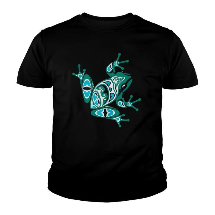 Native American Indian Style Art Frog Pacific Northwest  Youth T-shirt