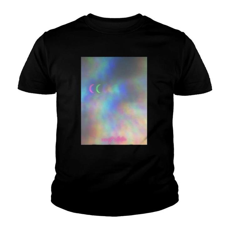 Neon Waning Moon Graphic Print Youth T-shirt