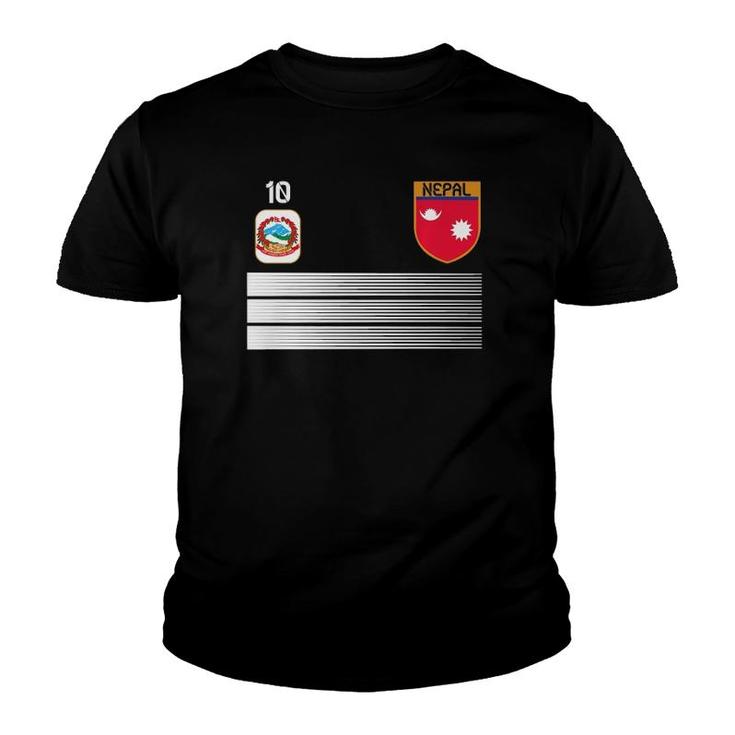 Nepal Football Jersey Number 10 Soccer  Youth T-shirt