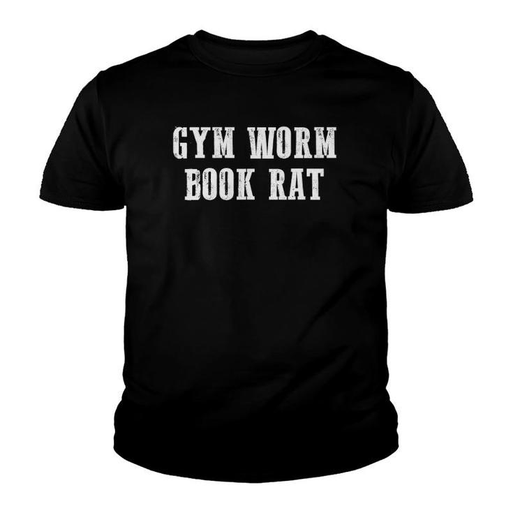 Nerdy Gym Gift Reading Books Fitness Funny Book Worm Gym Rat Youth T-shirt