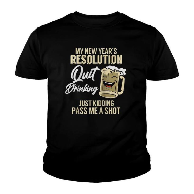 New Year's Resolution Quit Drinking Funny Beer Lover Gift Raglan Baseball Tee Youth T-shirt