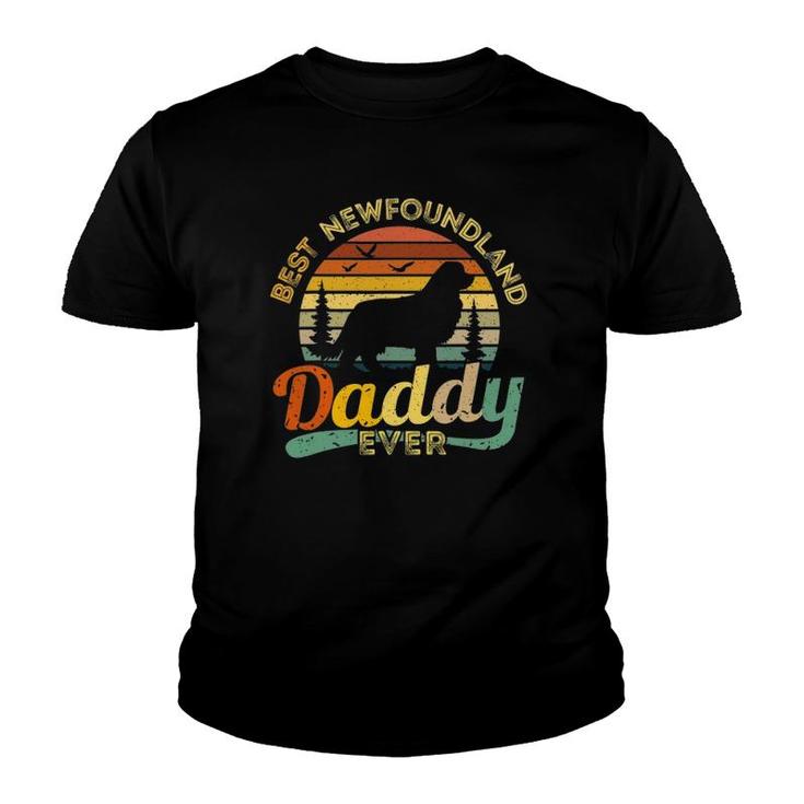 Newfoundland Dad Best Daddy Dog Lover Retro Vintage Gift Youth T-shirt