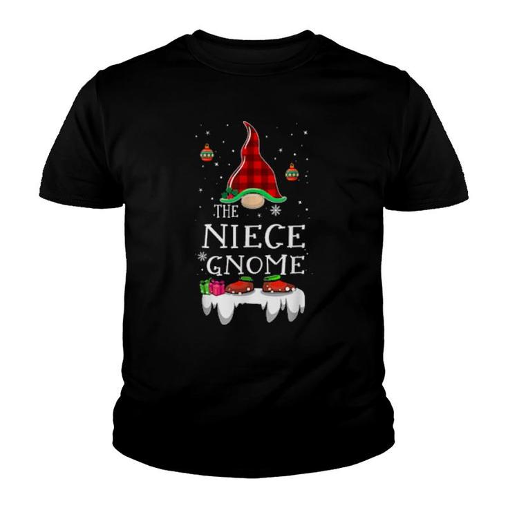 Niece Gnome Buffalo Plaid Matching Family Christmas Pajama  Youth T-shirt