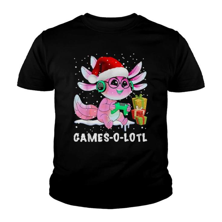 Niedliches Axolotl Gamesolotl Spielvideospiel Weihnachtsliebhaber  Youth T-shirt