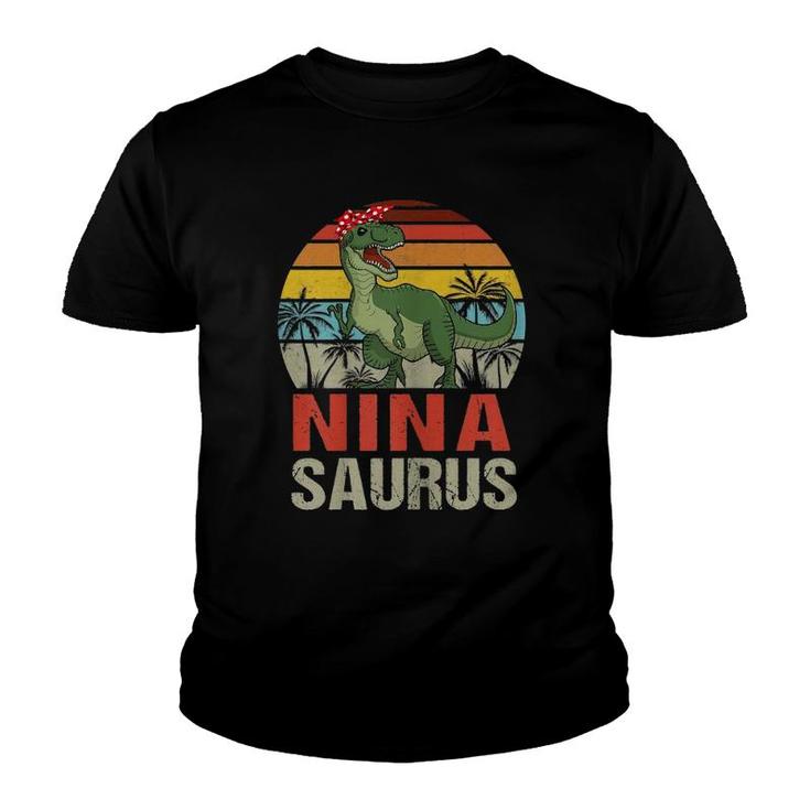 Ninasaurusrex Dinosaur Funny Nina Saurus Mother's Day Youth T-shirt