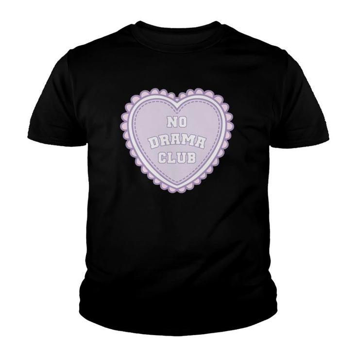 No Drama Club K-12 Top Cute Pastel Purple Heart  Youth T-shirt