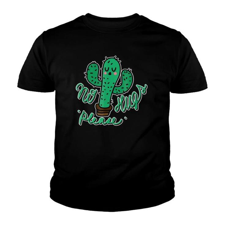 No Hugs Please Cactus Introvert Youth T-shirt
