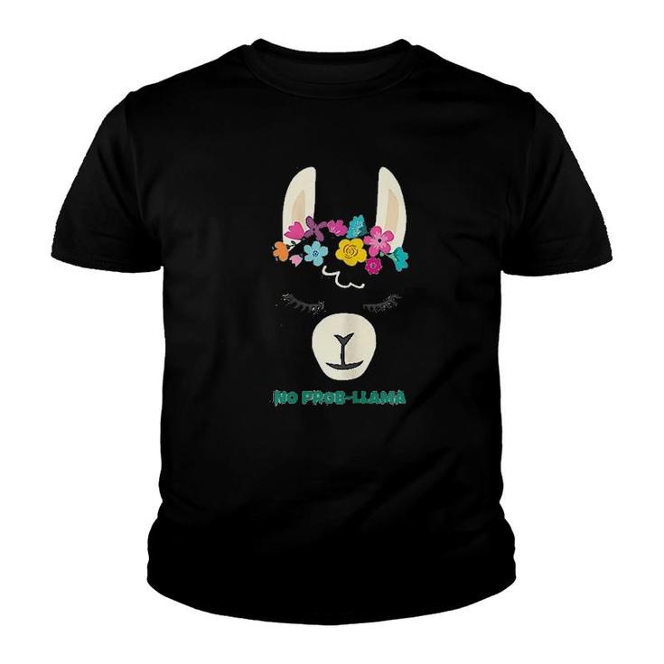 No Prob Llama Gift Alpaca Lovers Youth T-shirt
