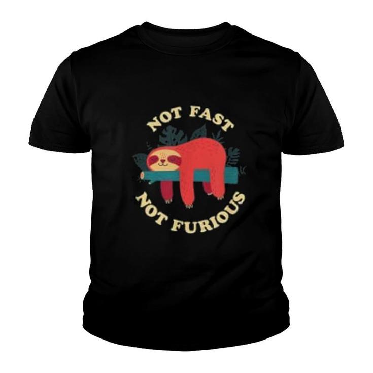 Not Fast Not Furious Sloth Youth T-shirt