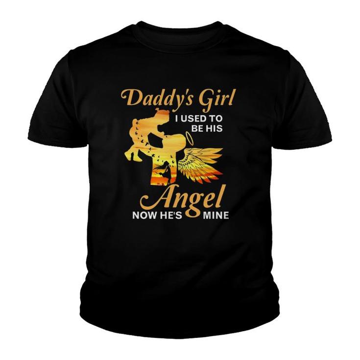 Now He's My Angel Daddy Dad Memorial Loss Of Father Youth T-shirt