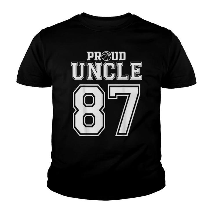 Number 87 Custom Proud Basketball Uncle Personalized  Youth T-shirt