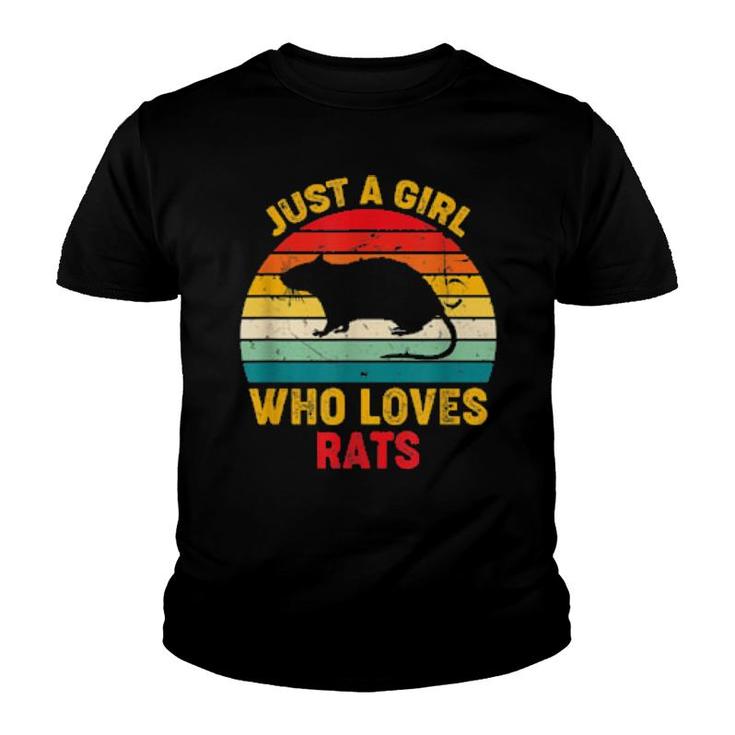 Nur Ein Mädchen, Das Ratten Liebt Retro Sunset Rats  Youth T-shirt