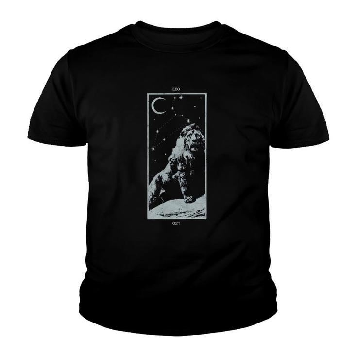 Occult Zodiac Sign Leo Tarot Card Astrology Gothic Devil  Youth T-shirt