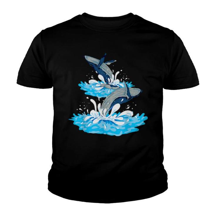 Ocean Animal Breaching Whale Sea Creature Humpback Whale  Youth T-shirt