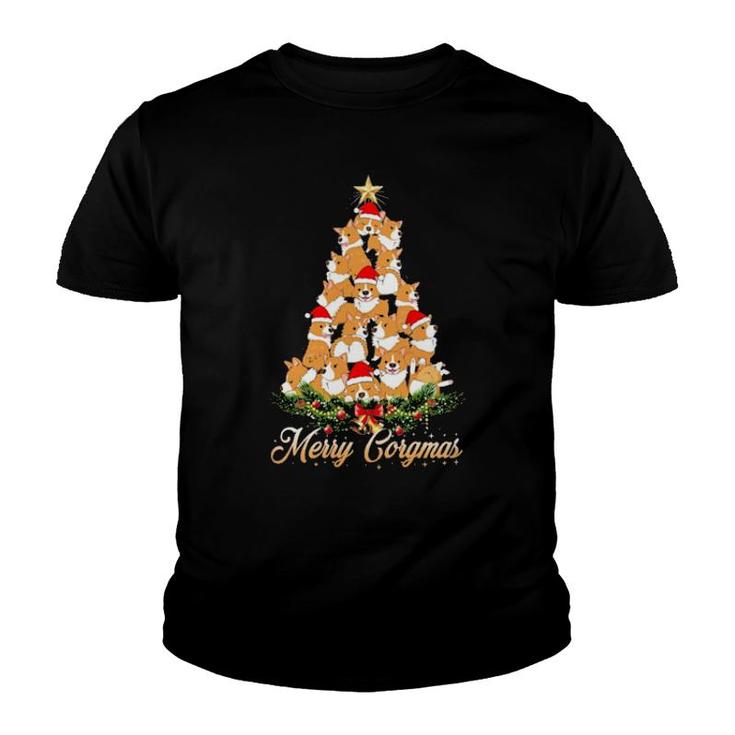 Official Corgi Merry Corgmas Tree Merry Christmas Youth T-shirt
