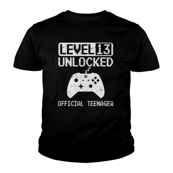 Official Teenager 13Th Birthday Gift Level 13 Unlocked  Youth T-shirt