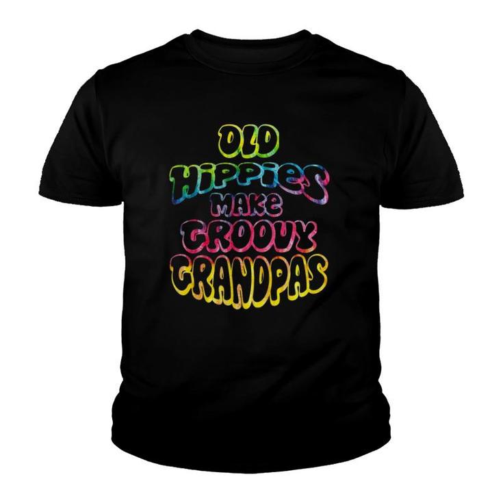 Old Hippies Make Groovy Grandpas Grandparents Day Youth T-shirt