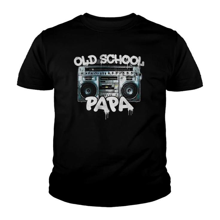 Old School Papa Throwback 80S 90S Boombox Graffiti Youth T-shirt