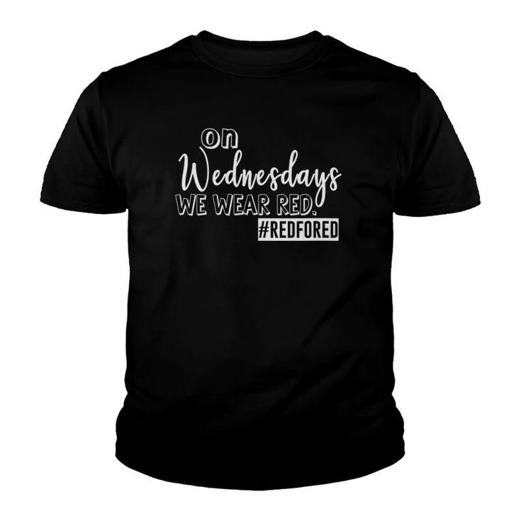 On Wednesdays We Wear Red - Red For Ed Teacher Supporter Youth T-shirt