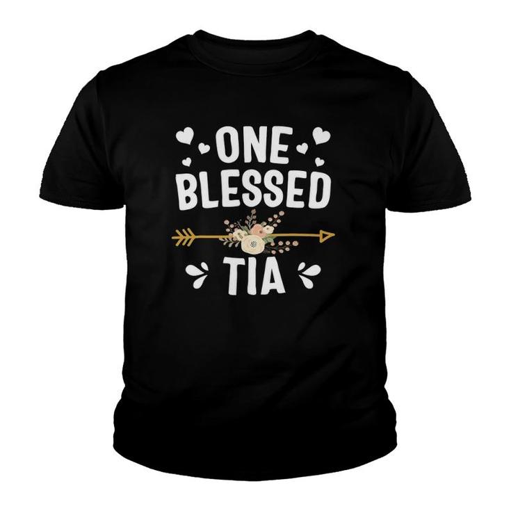 One Blessed Tia  Cute Mothers Day Youth T-shirt