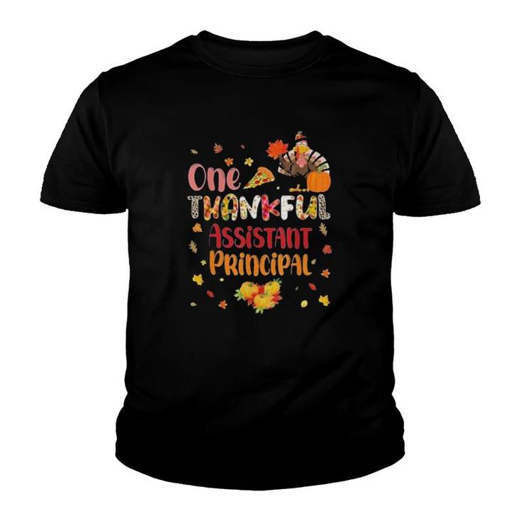 One Thankful Assistant Principal Fall Autumn Thanksgiving  Youth T-shirt