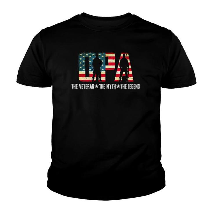 Opa The Veteran The Myth The Legend For Dad Fathers Day Youth T-shirt