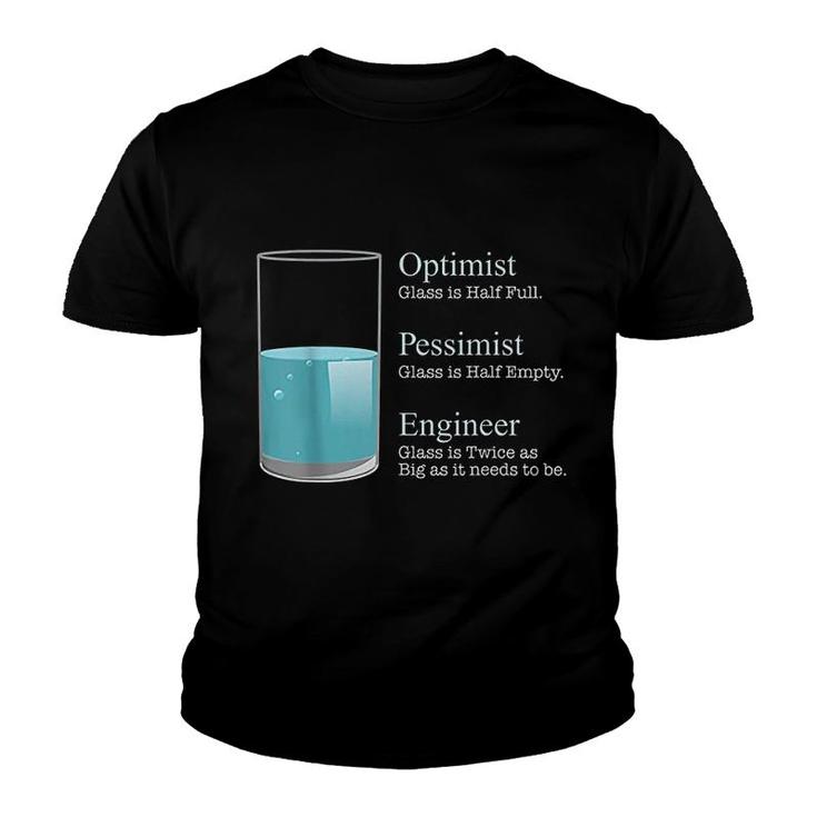 Optimist Pessimist Engineer Youth T-shirt
