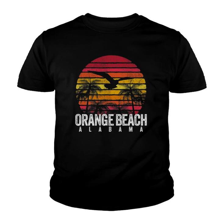 Orange Beach Alabama Al Retro Palm Trees Vintage Surf Gift Youth T-shirt